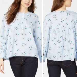 Tommy Hilfiger Striped Daisy Top Size XL 100% Cotton Relaxed Fit